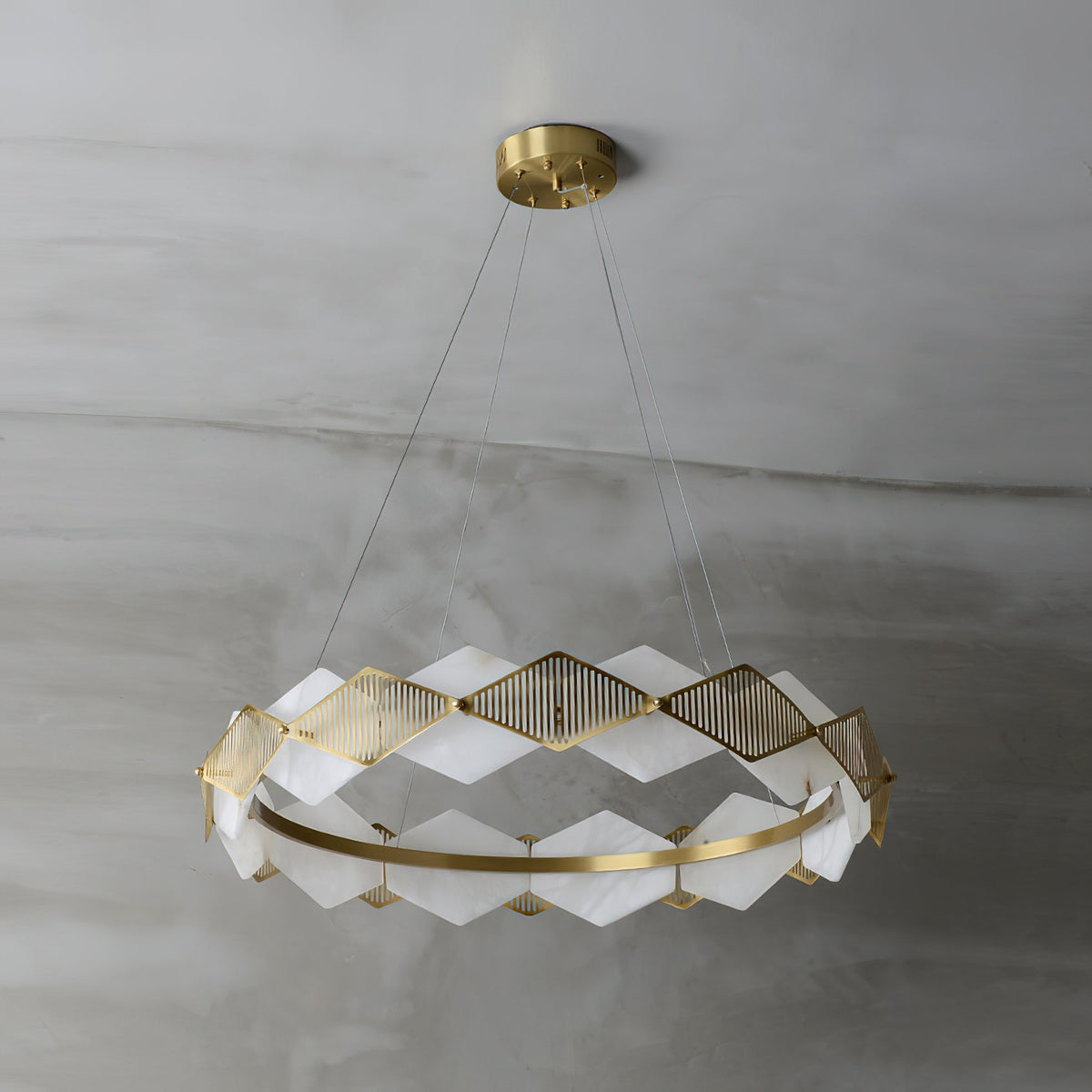 Rote LED Alabaster Chandelier