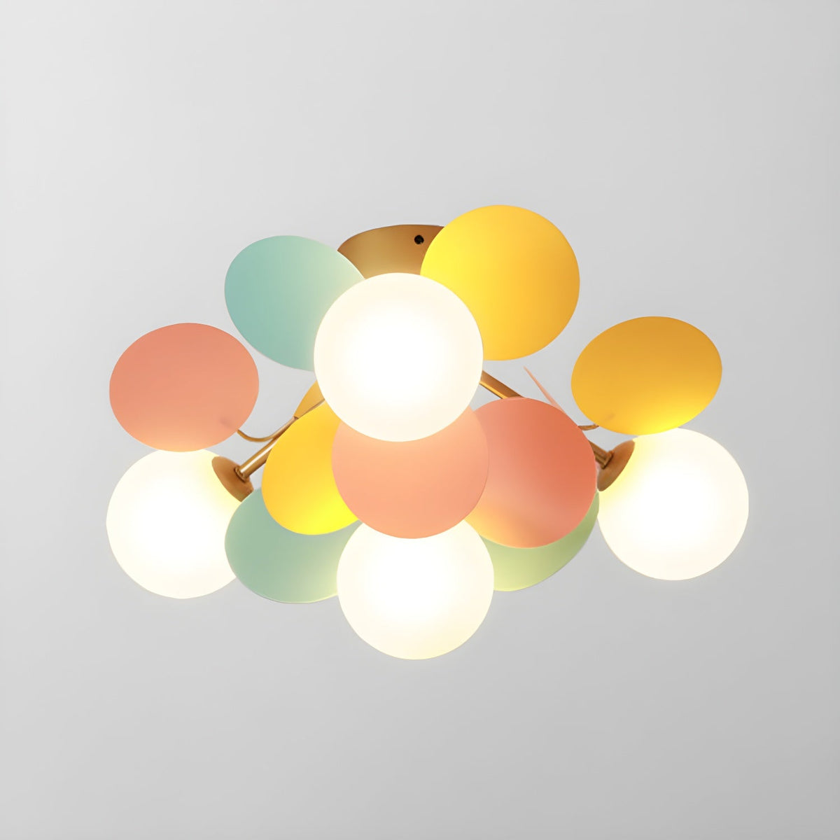 Round Macaron Ceiling Lamp 4 heads ? 18.5″ x H 11″ / Colorful Ceiling lamp
