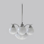 Ryttenberg Chandelier 4 heads Φ 21.3″ x H 11.8″ / Dia 54cm x H 30cm / Chrome + White Chandelier