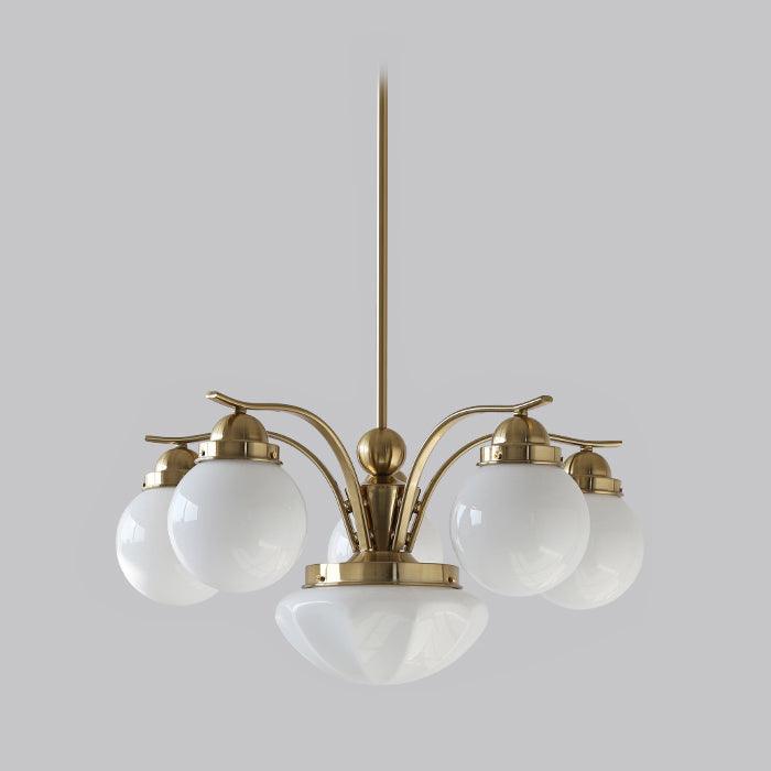 Ryttenberg Chandelier 6 heads Φ 25.6″ x H 11.8″ / Dia 65cm x H 30cm / Copper plated + White Chandelier