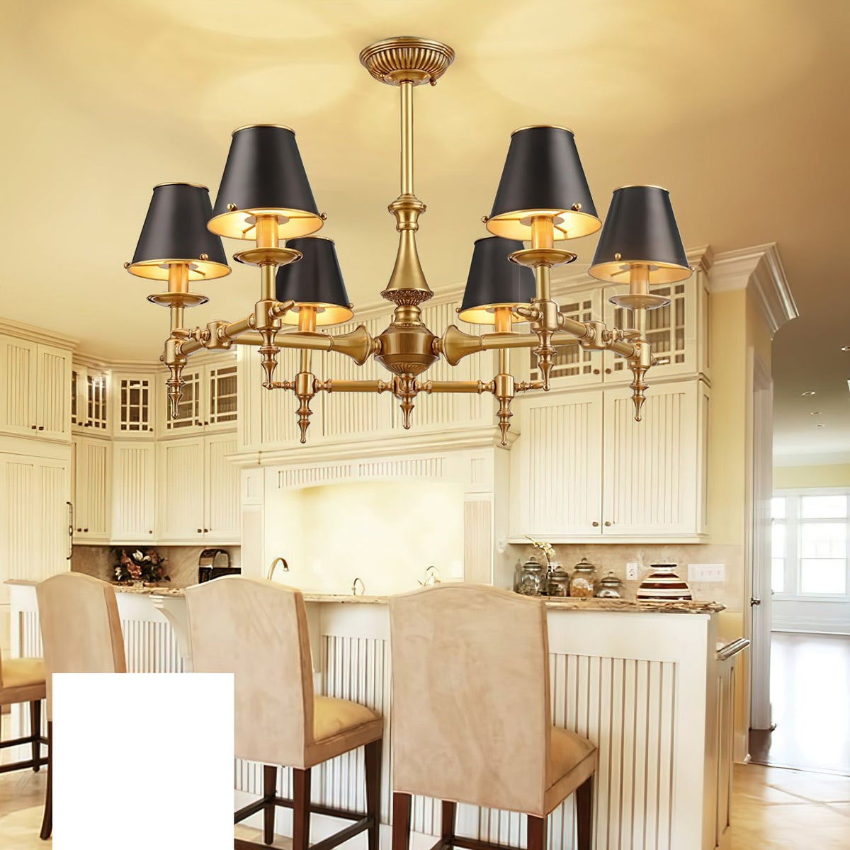 Multi-Arm Brass Candle Chandelier