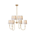 Savoy House Chandelier 8 Heads ? 35″ x H 43.3″ / Dia 89cm x H 110cm / Brass & White Chandelier