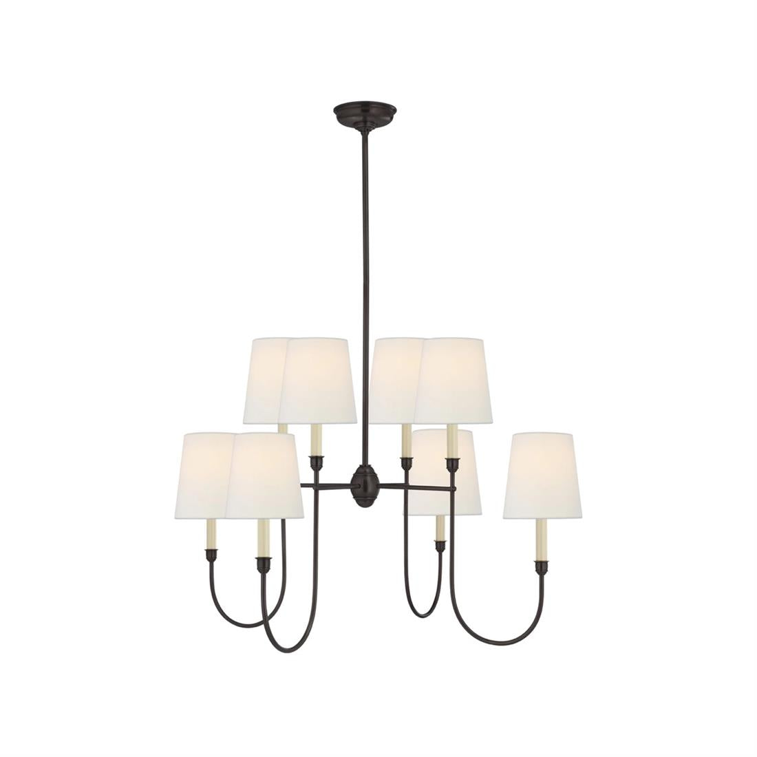 Savoy House Chandelier 8 Heads ? 35″ x H 43.3″ / Dia 89cm x H 110cm / Black & White Chandelier