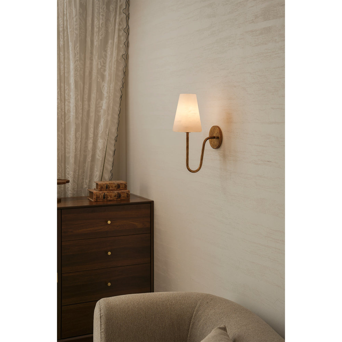 Scoop Alabaster Wall Sconce