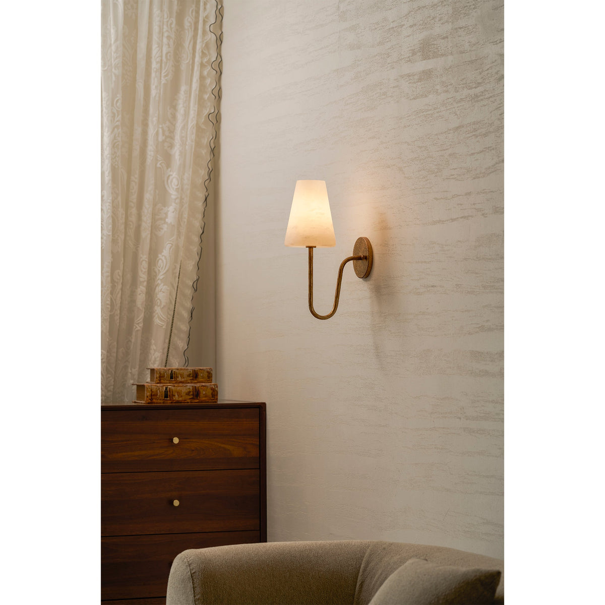 Scoop Alabaster Wall Sconce