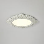 Sculpted Resin Ceiling Lamp ? 34.3″ x W 27.2″ x H 3″ / ? 87cm x W 69cm x H 7.5cm / White / Warm light Ceiling lamp
