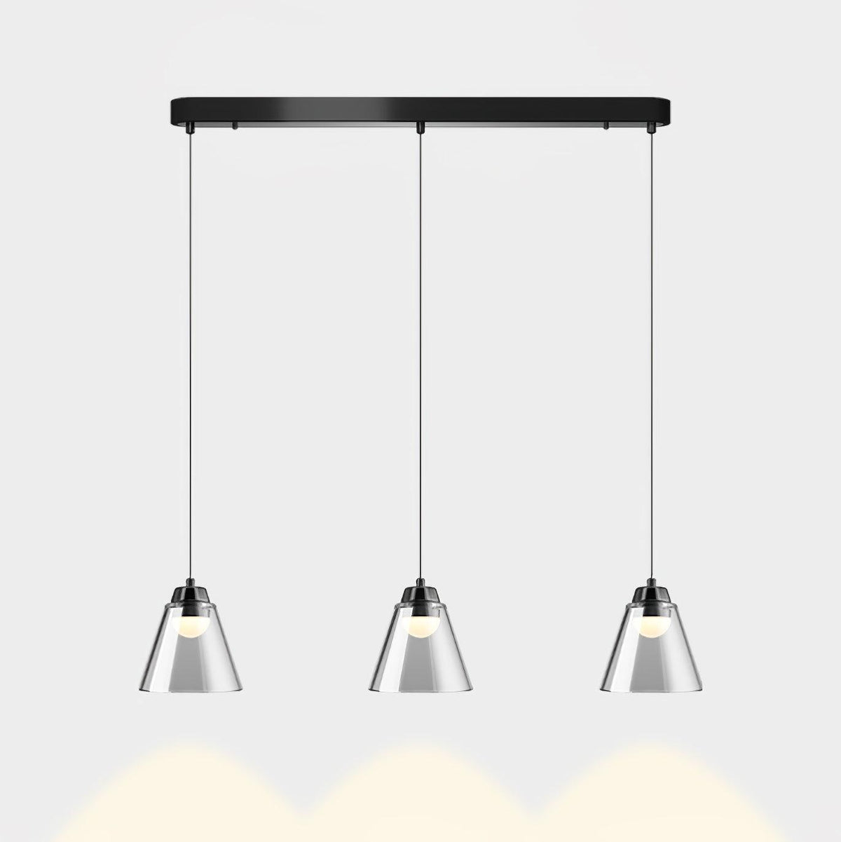 Sculptural Glass Pendant Lamp ∅ 34.6″ x H 59″ / Dia 88cm x H 150cm / Black & Clear / Warm Light Pendant light