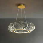 Sea Chandelier ? 26.7″ x H 8.7″ / Dia 68cm x H 20cm (Power ~56W) Gold & Clear / Warm Light Chandelier