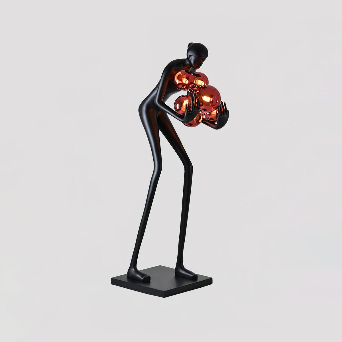 Sentinel Sculpture Floor Lamp ∅ 23.6″ x H 70.8″ / Dia 60cm x H 180cm / Black & Red glass ball / US Plug Floor lamp