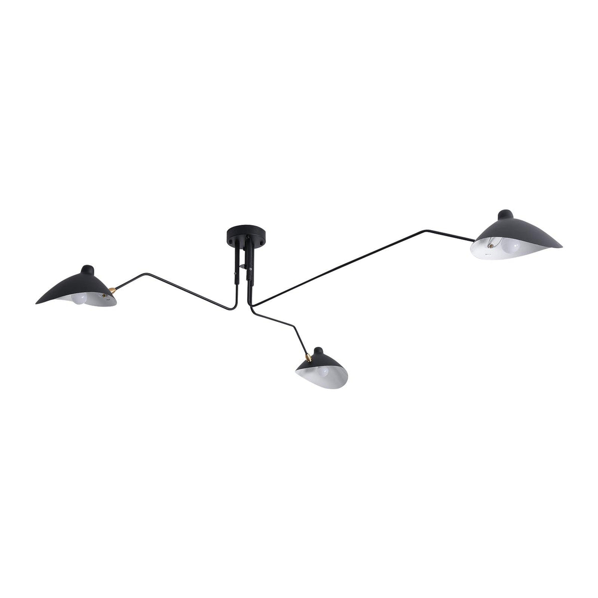 Serge Mouille Ceiling Light A 3heads L 59″ x H 12.6″ / L 150cm x H 32cm / Black Ceiling lamp