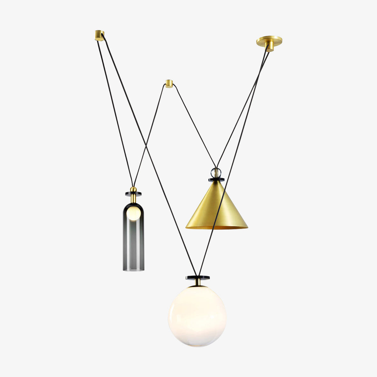 Geometric Shape Art Modern Chandelier Section H: ? 23.6″ x H 47.2″ / Dia 60cm x H 120cm Chandelier