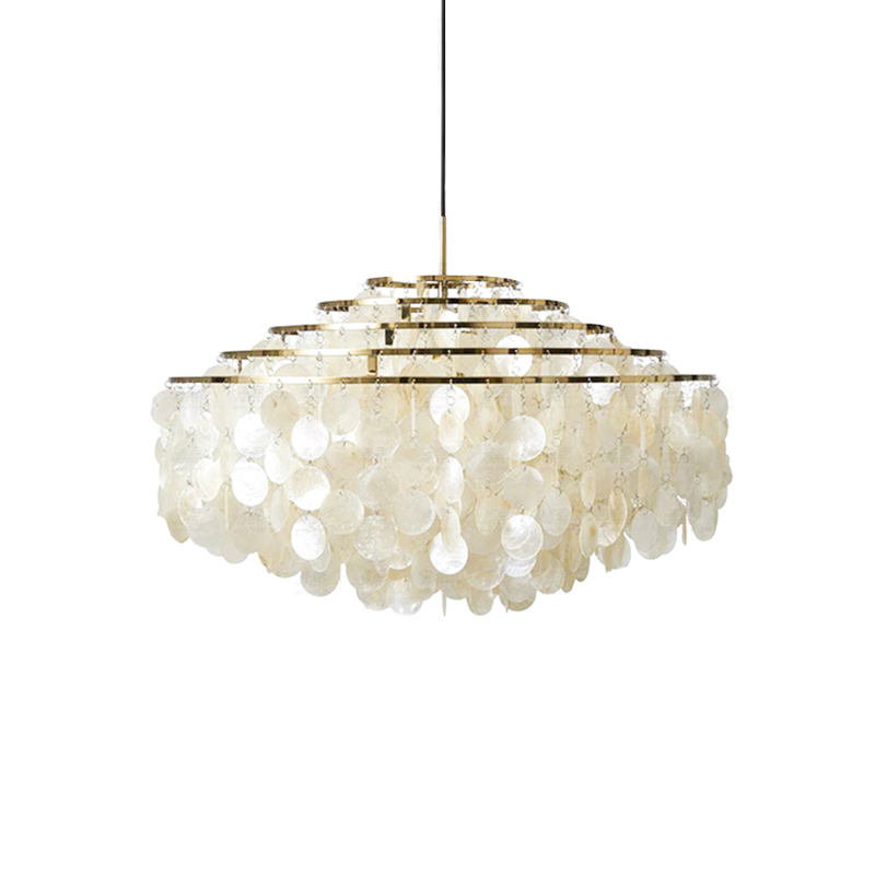 Round Shell Chandelier ? 39.3″ x H 23.6″/ Dia 100cm x H 60cm / Gold Chandelier