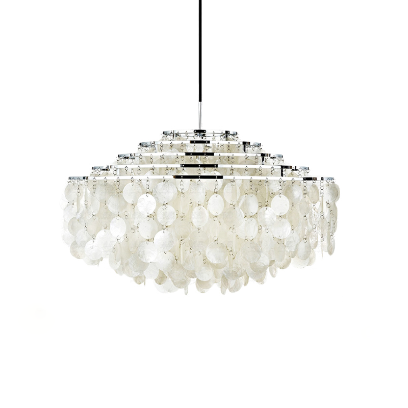 Round Shell Chandelier ? 39.3″ x H 23.6″/ Dia 100cm x H 60cm / Chrome Chandelier