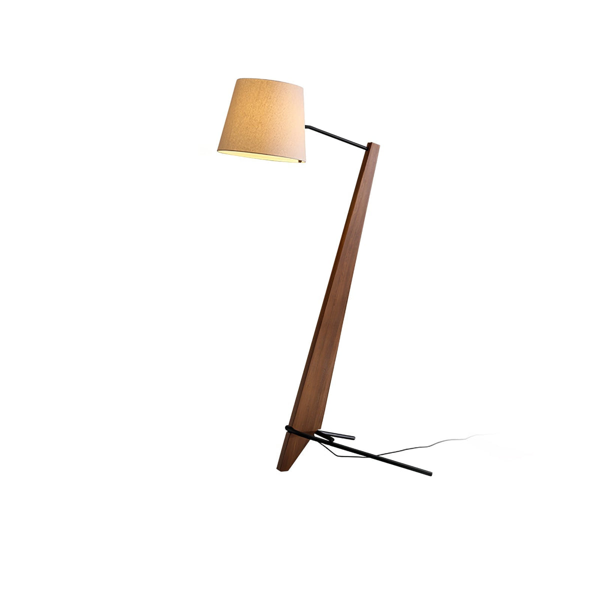 Silva Giant Floor Lamp L 35.4″ x W 15.7″ x H 70.9″ / L 90cm x W 40cm x H 180cm / Walnut wood color & Beige / US Plug