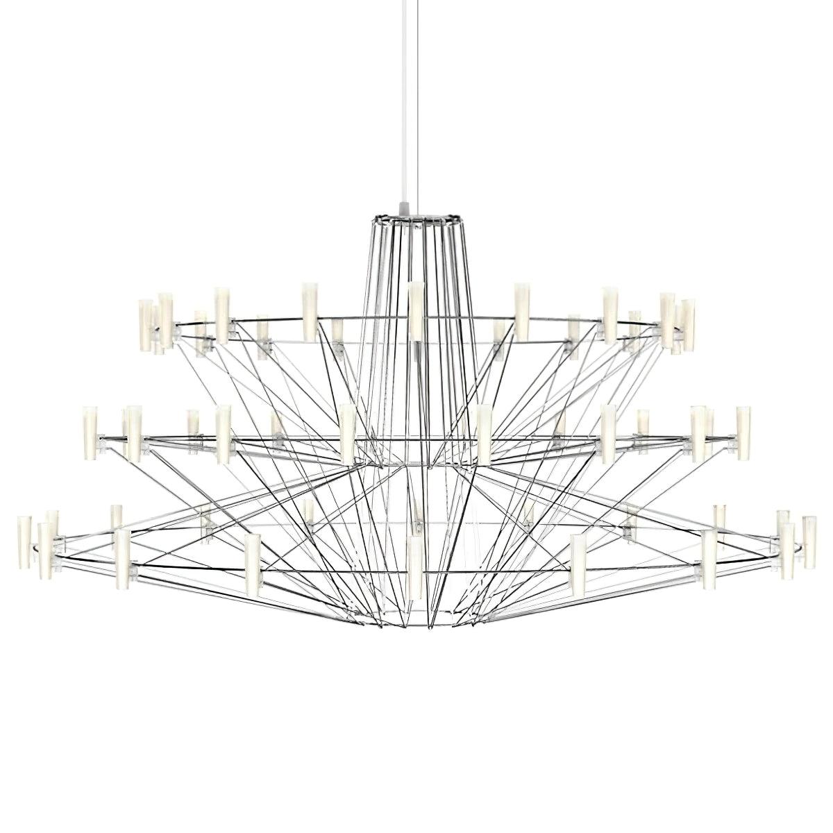 Sky Ballet Chandelier ∅ 39.8″ x H 21.3″ / Dia 101cm x H 54cm / White / Warm Light Chandelier