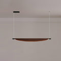 Sleek Board Pendant Lamp ? 26.6″ x H 10.2″ / Dia 67.5cm x H 26cm / Hydrographic Walnut Wood Grain Finish / Warm Light