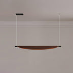 Sleek Board Pendant Lamp ? 26.6″ x H 10.2″ / Dia 67.5cm x H 26cm / Hydrographic Walnut Wood Grain Finish / Warm Light