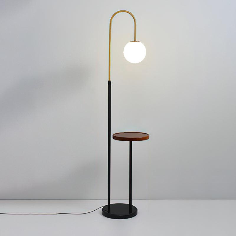 Small Bubble Table Floor Lamp ? 11.8″ x H 66.9″ / Dia 30cm x H 170cm / Black & Walnut color / US Plug Floor lamp