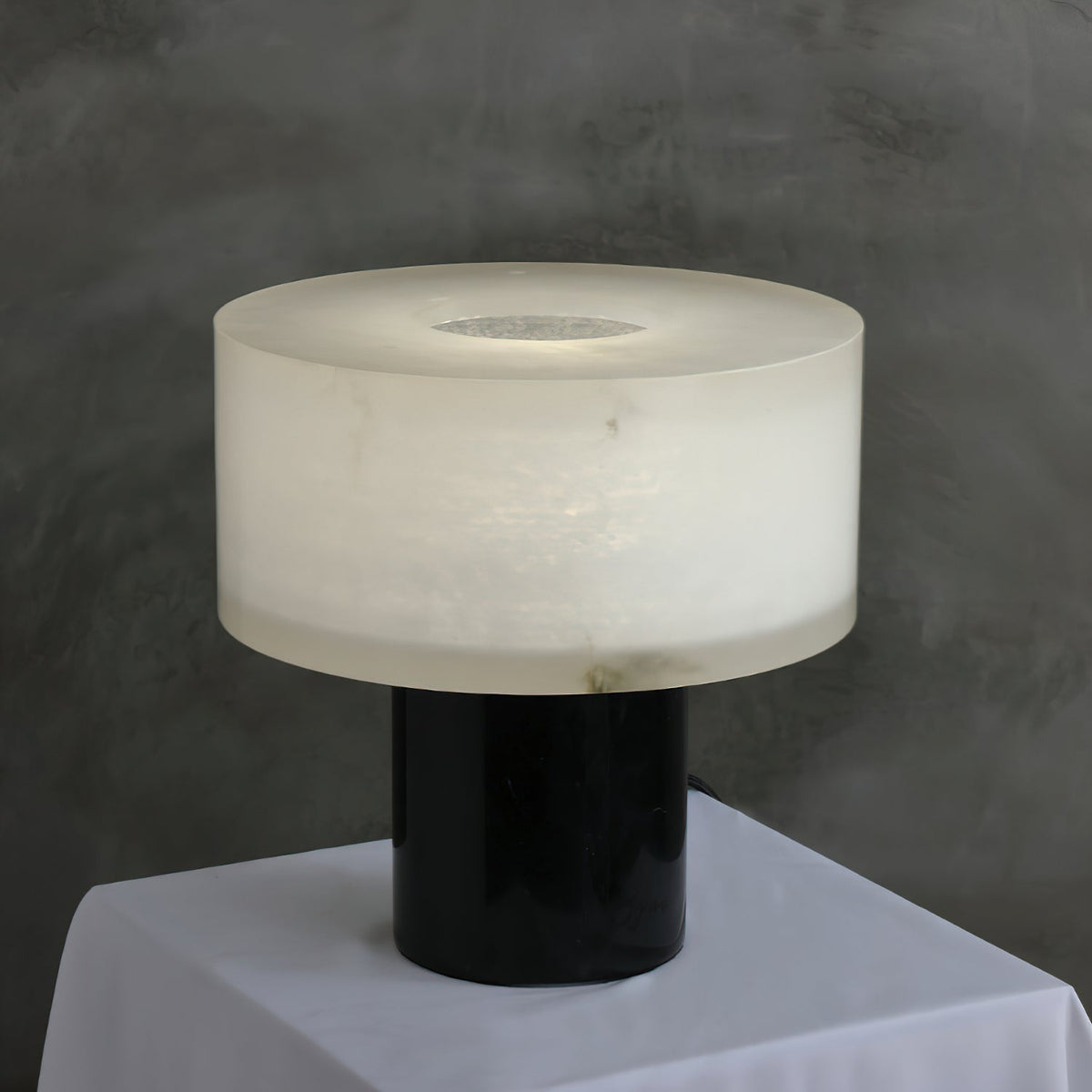 Small Solid Alabaster Table Lamp