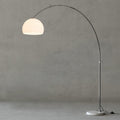 Sneedville Arched Floor Lamp W 59″ x H 66.9″ / W 150cm x H 170cm / Stainless Steel Satin Nickel + White / US plug Floor