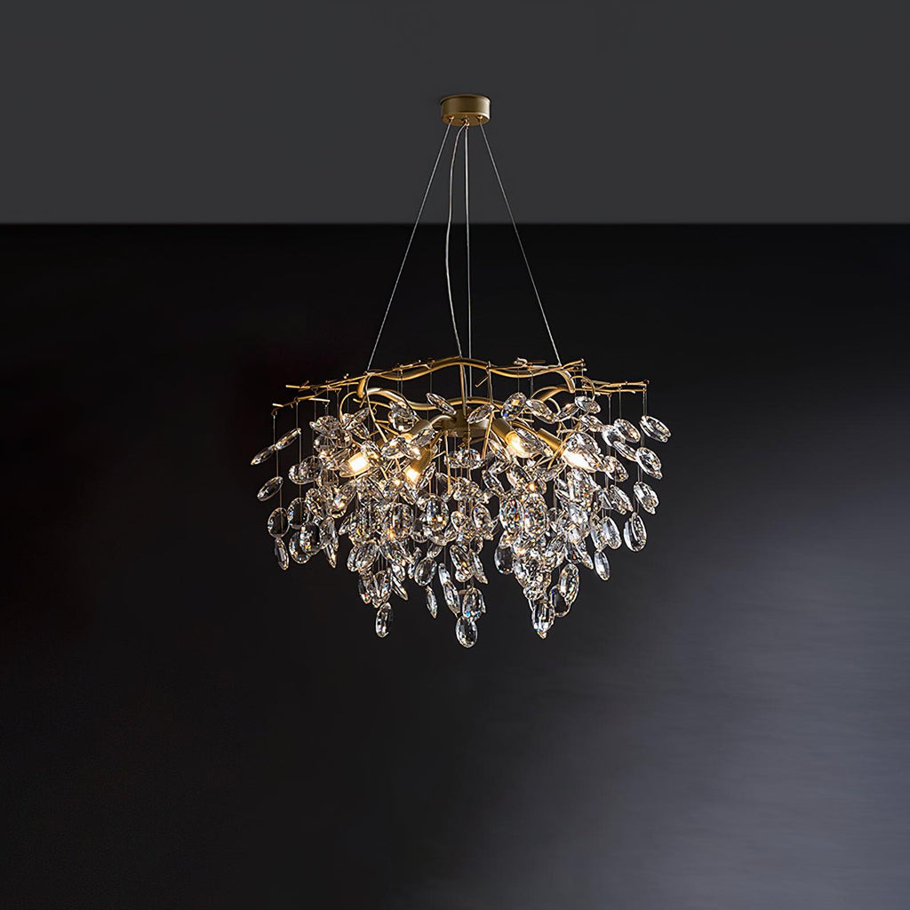 Sofia Chandeliers ? 26.3″ x H 12.5″ / Dia 67cm x H 32cm (E14 Bulbs* 6) / Brass & Clear Chandelier