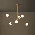 Solaire Arm Chandelier 6heads ? 33.4″ x H 14.9″/ Dia 85cm x H 38cm / Brass & White Chandelier