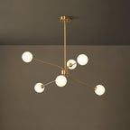 Solaire Arm Chandelier 6heads ? 33.4″ x H 14.9″/ Dia 85cm x H 38cm / Brass & White Chandelier