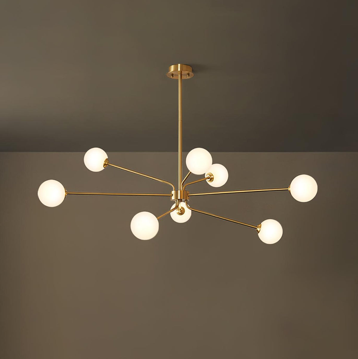 Solaire Arm Chandelier 9heads ? 47.2″ x H 14.9″/ Dia 120cm x H 38cm / Brass & White Chandelier