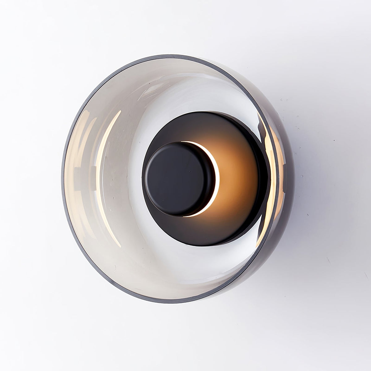 Solara Wall Light ? 3.9″ x H 9″ / Dia 10cm x H 23cm / Black & Smoke grey / 1 Piece Wall lamp