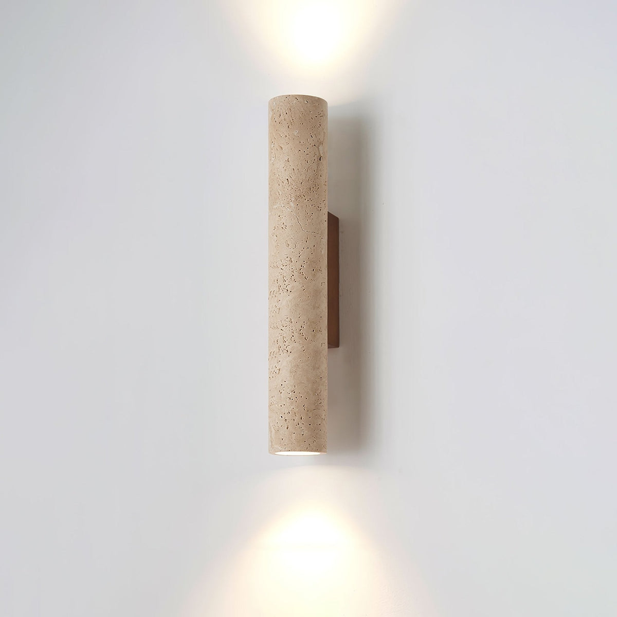 Solis Column Wall Lamp ? 2.6″ x H 12.6″ / Walnut Wood & Yellow Travertine 1001 Wall lamp