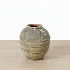Spanish 19th Century Sgraffito Terracotta Olive Jar
