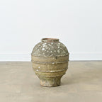 Spanish 19th Century Sgraffito Terracotta Olive Jar