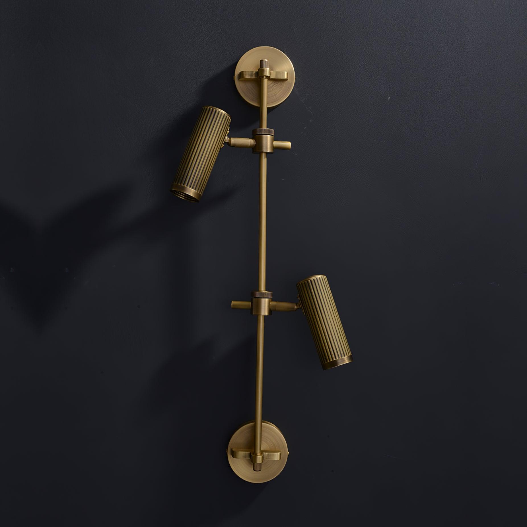 Spot Rail Wall Light 2 heads ∅ 9.4″ x H 28″ / Dia 24cm x H 71cm / Bronze Wall lamp