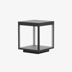 Square Frame Post Outdoor Light L 9.8″ x W 9.8″ x H 10.6″ / L 25cm x W 25cm x H 27cm / Black / Warm Light Table lamp