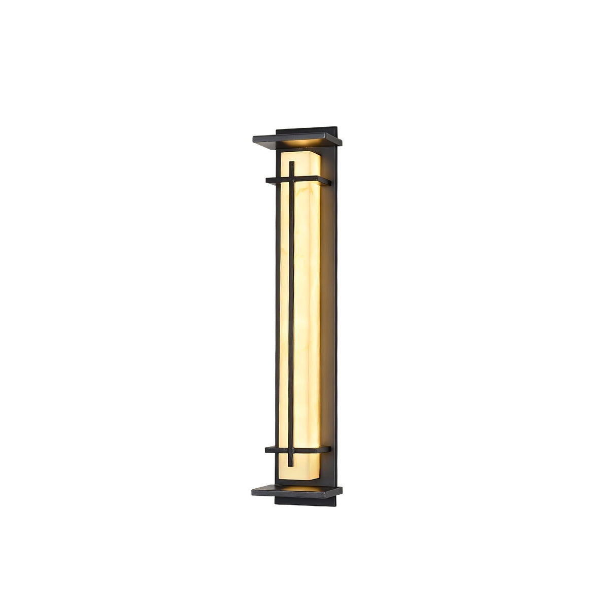 Square Outdoor Wall Light L 4.7″ x W 6.3″ x H 27.6″ / L 12cm x W 16cm x H 70cm / Black & White / Warm Light Wall lamp