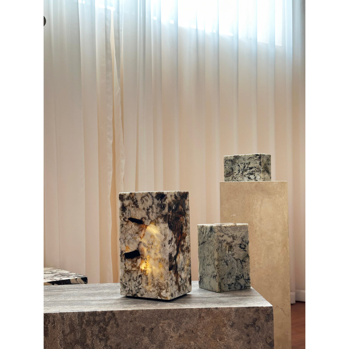 Square Stone Table Lamp