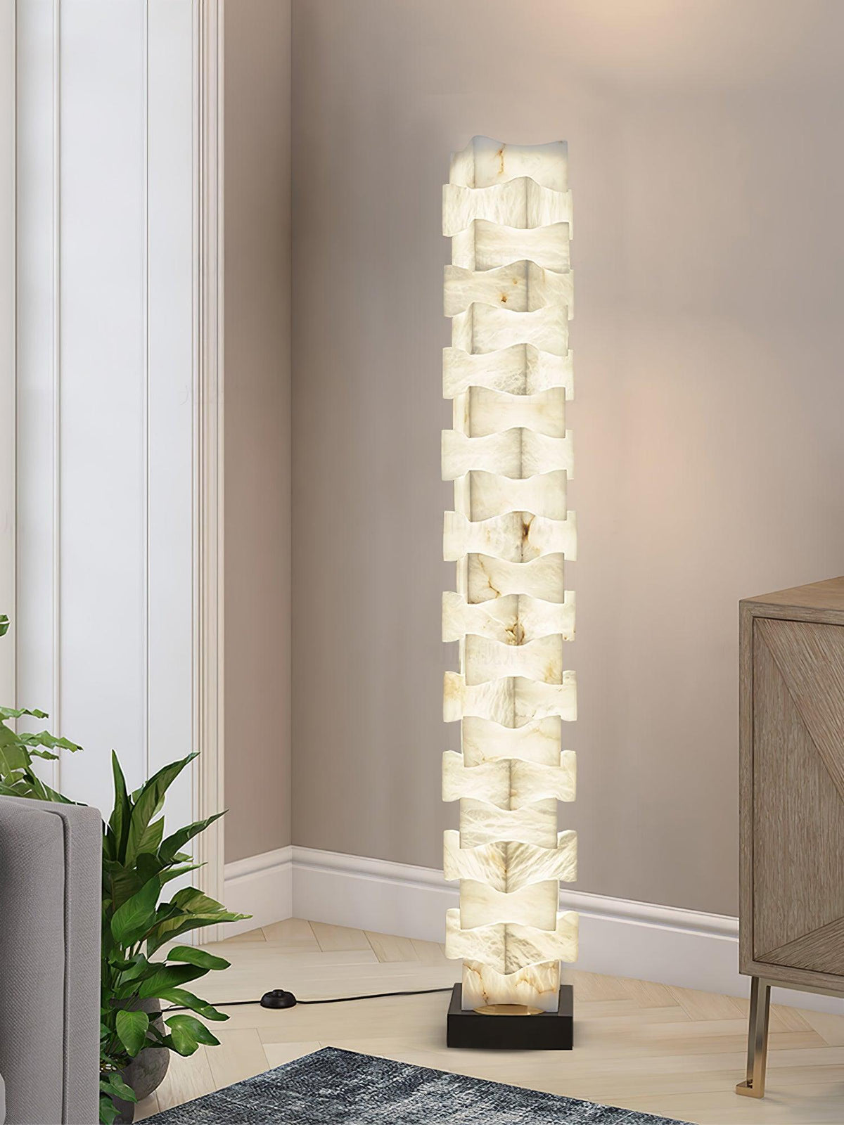Stacked Alabaster Squares Floor Lamp Floor lamp