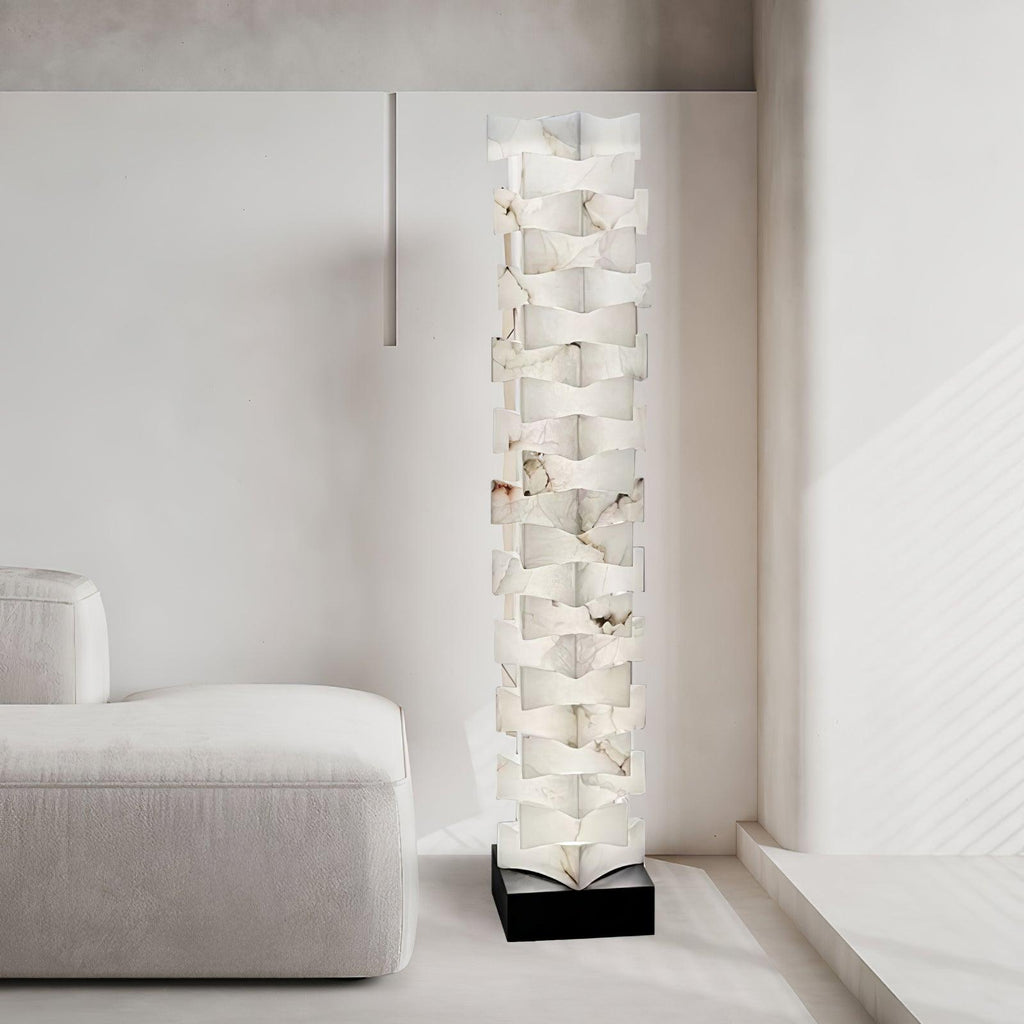 Stacked Alabaster Squares Floor Lamp Floor lamp