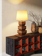 Stacked Wooden Table Lamp Table lamp