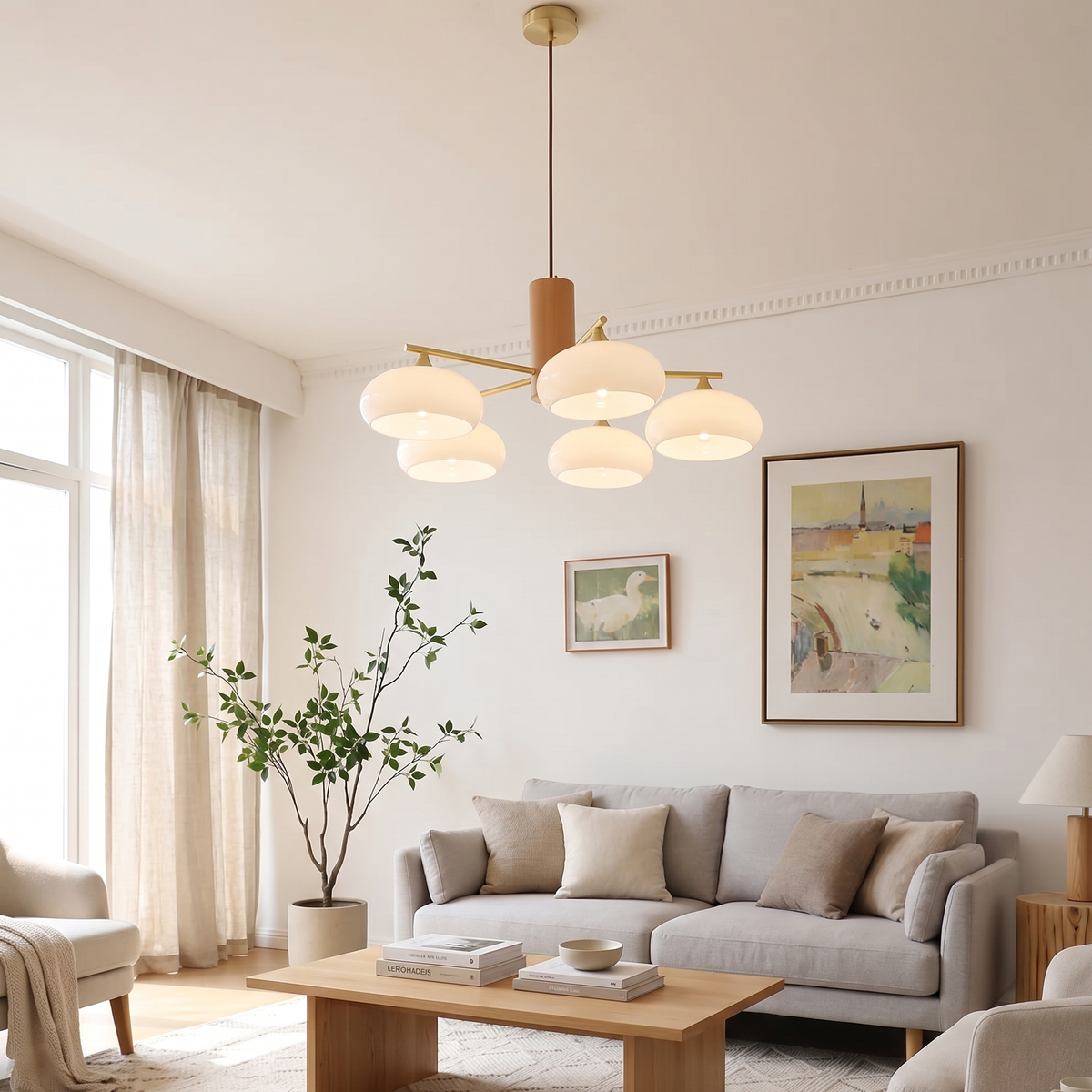 Nova Elliptical Persimmon Chandelier