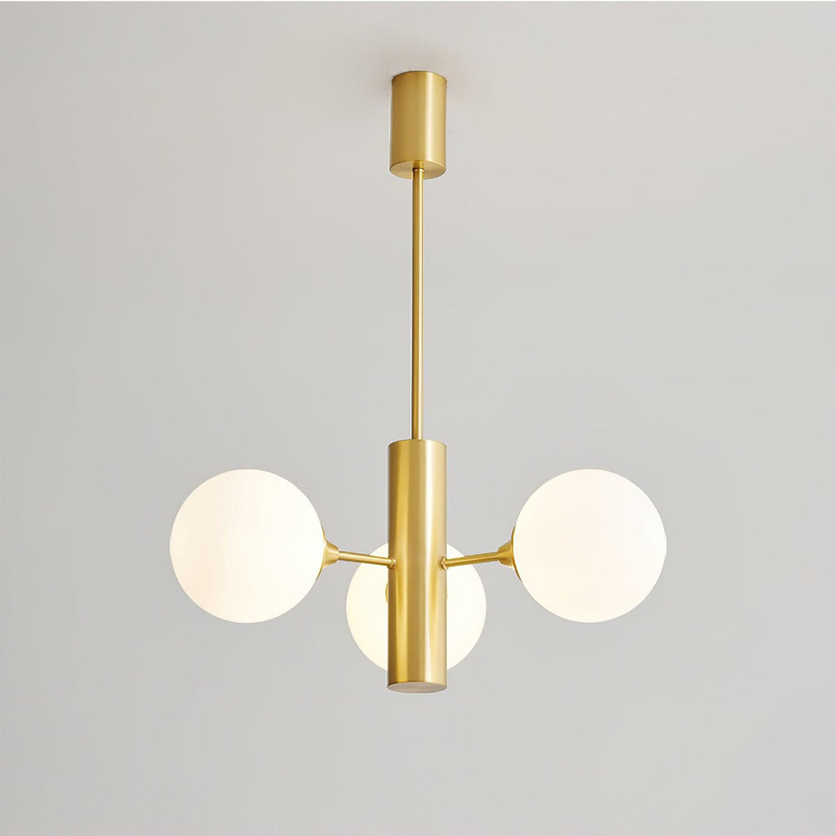 Stella Brass Chandelier 3 Heads ? 21.7″ x H 25.6″ / Dia 55cm x H 65cm / Brass & White Chandelier