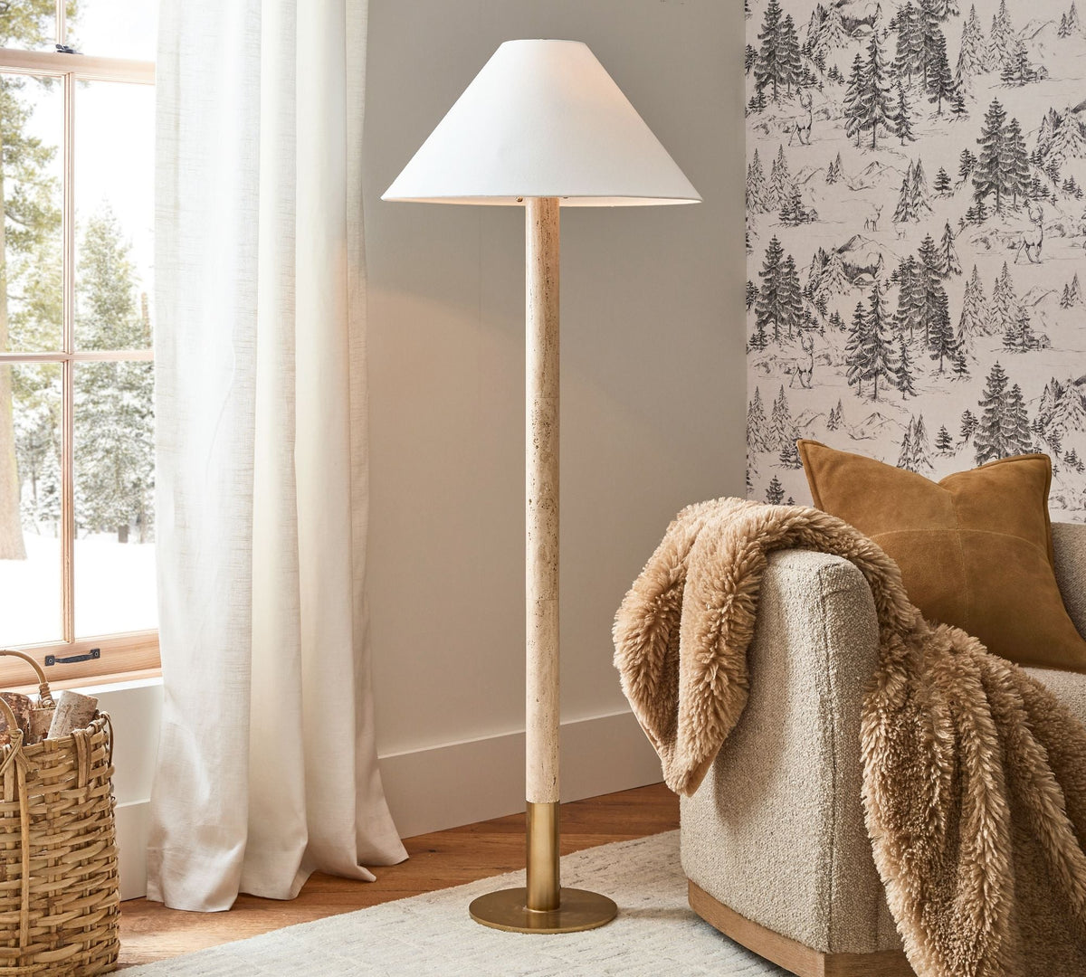 Sterling Travertine Floor Lamp