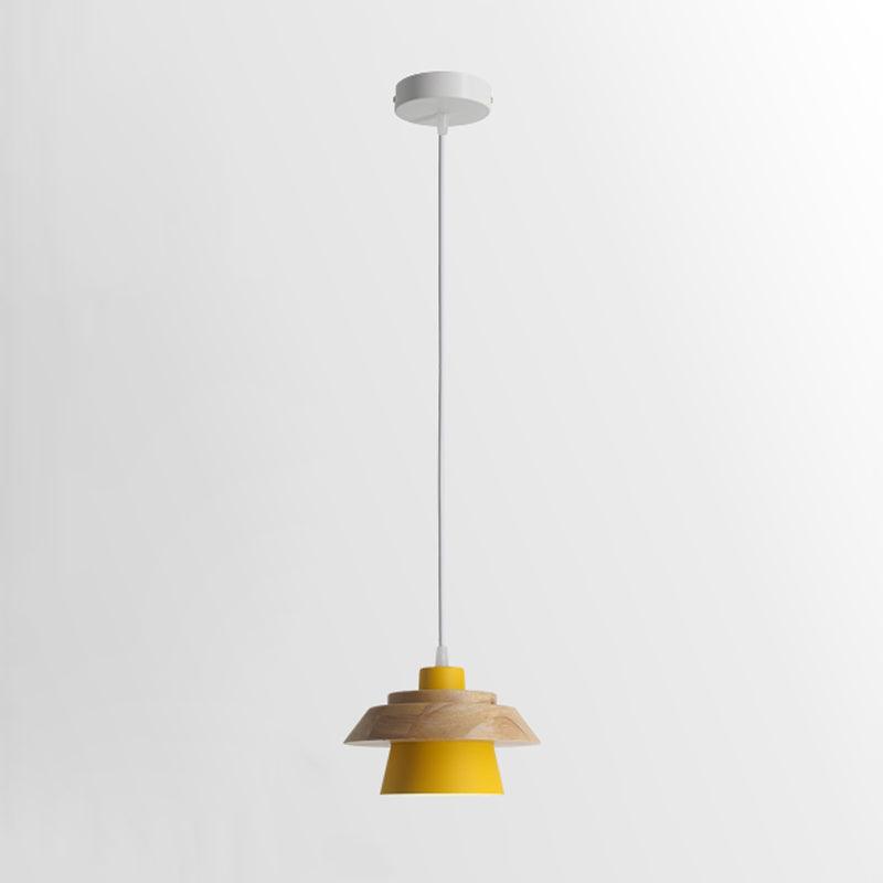 Stone Wood Pendant Lamp ? 7.5″ x H 5.1″ / Dia 19cm x H 13cm / Yellow Pendant light