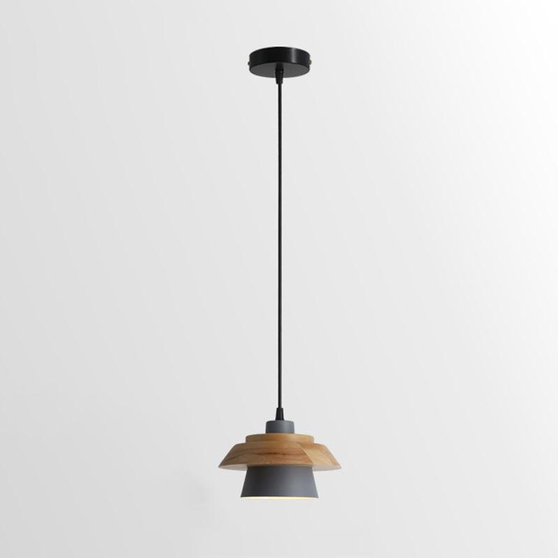 Stone Wood Pendant Lamp ? 7.5″ x H 5.1″ / Dia 19cm x H 13cm / Grey Pendant light