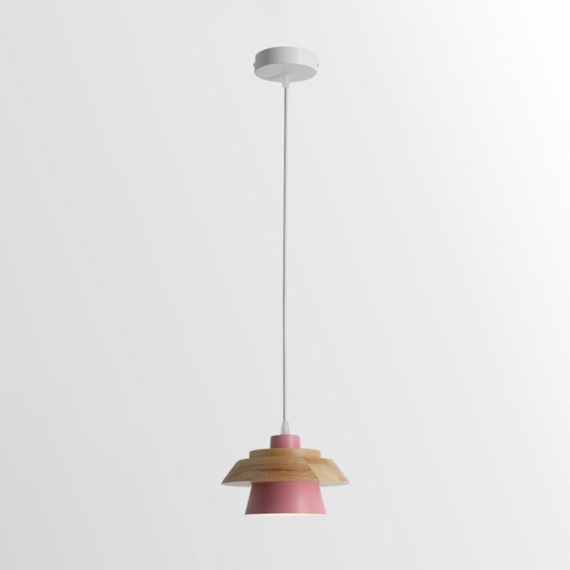 Stone Wood Pendant Lamp ? 7.5″ x H 5.1″ / Dia 19cm x H 13cm / Pink Pendant light