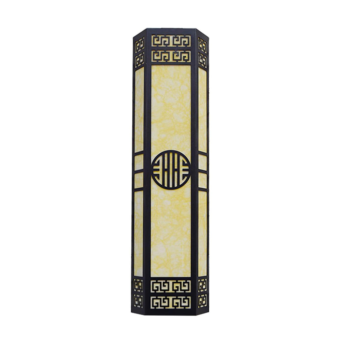 Stripe Outdoor Wall Light L 9.8″ x W 5.9″ x H 31.5″ / L 25cm x W 15cm x H 80cm / Black & Light Yellow / Warm Light Wall