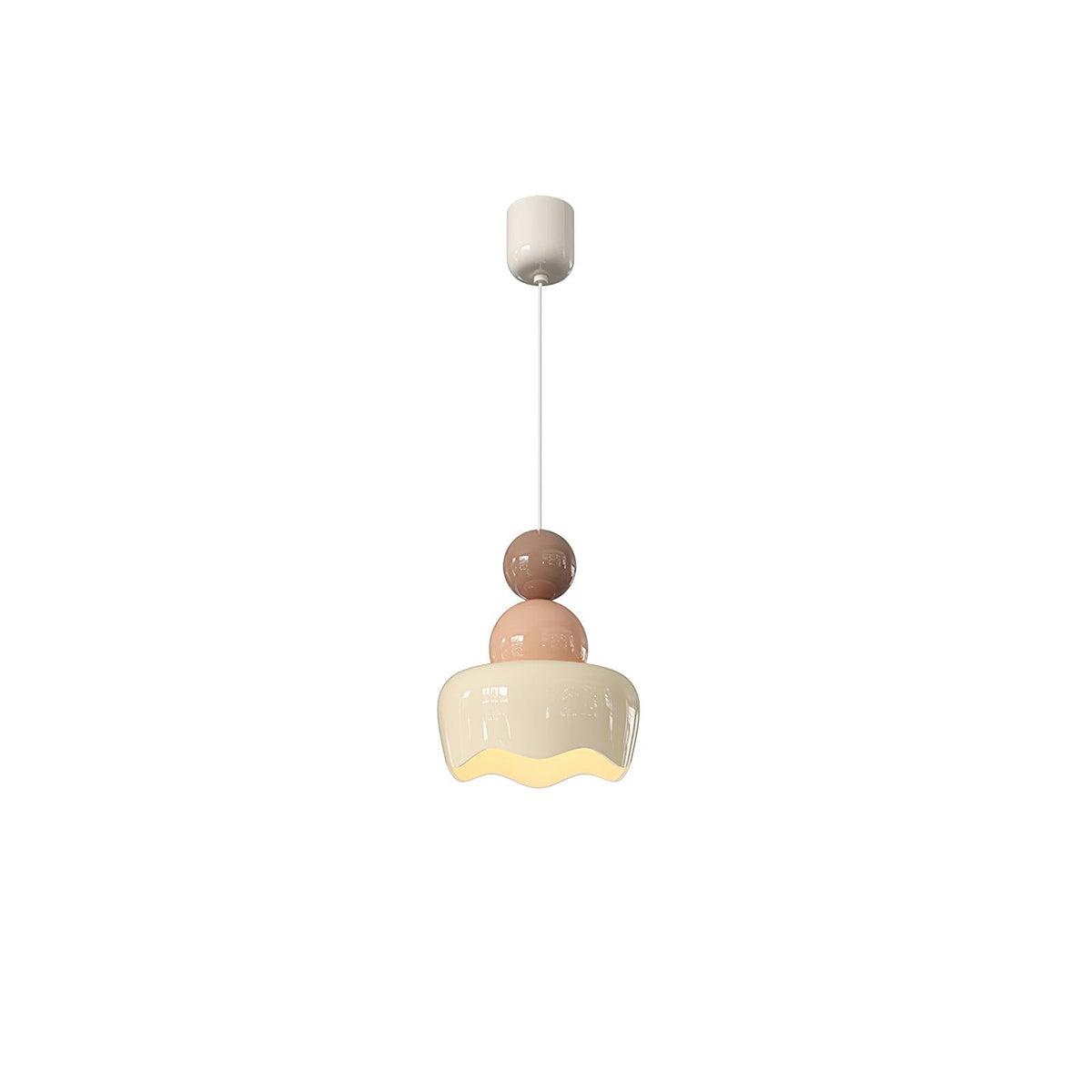 Sunny Rain Doll Pendant Lamp ∅ 6.3″ x H 7.1″ / Dia 16cm x H 18cm / Milk Coffee + Coffee + Agate Powder / Warm Light