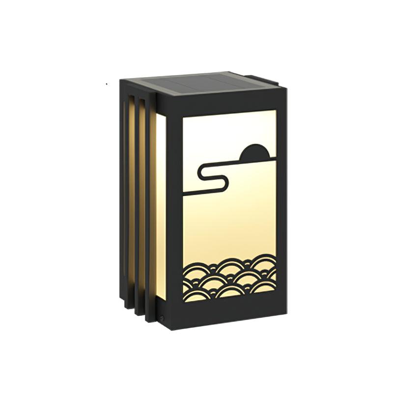 Sunrise Pattern Garden Light L 12.6″ x W 11.8″ x H 20.5″ / L 32cm x W 30cm x H 52cm / Model B: Solar-Powered Version