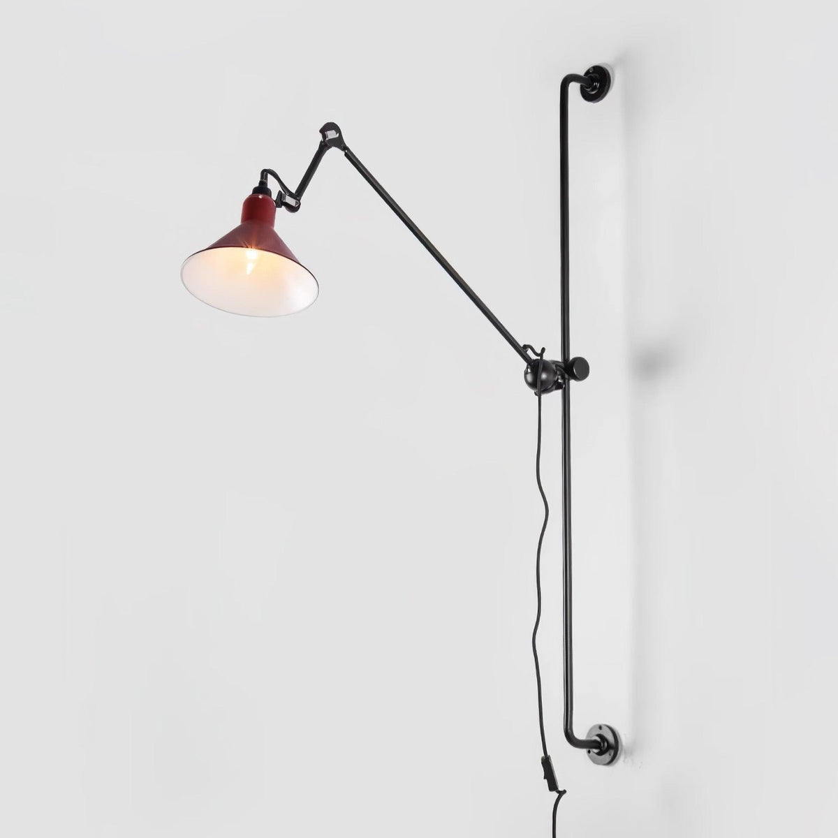 Support Frame Rocker Wall Lamp ? 8.3″ x H 46.5″ / Dia 21cm x H 118cm / Red & Black / US Plug Wall lamp