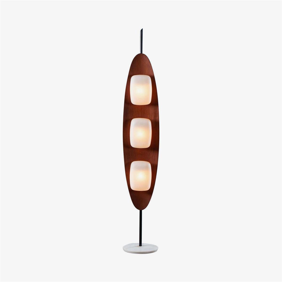 Surfboard Floor Lamp ∅ 11.8″ x H 63″ / Dia 30cm x H 160cm / Teak color / US plug Floor lamp